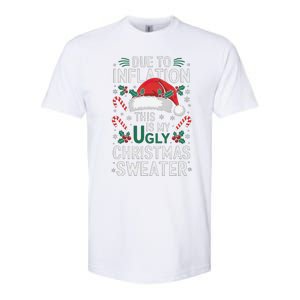 Funny Due To Inflation Ugly Christmas Sweaters Softstyle CVC T-Shirt