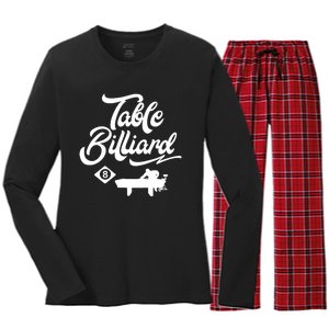 Father's Day Table Billiards Pool Player Gift For Dad Women's Long Sleeve Flannel Pajama Set 