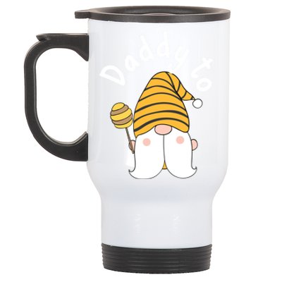 Funny Daddy To Bee New Father To Be Bee Gnome Gift Stainless Steel Travel Mug