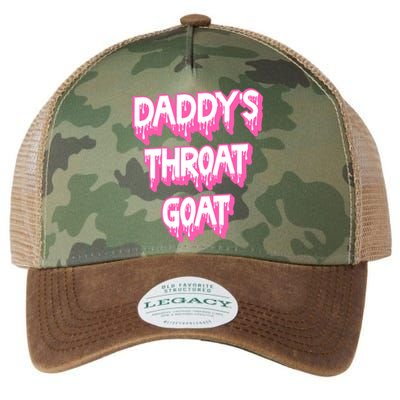 Funny Daddys Throat Goat Adult Humor Sarcastic Outfit Legacy Tie Dye Trucker Hat