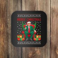 Funny Donald Trump Santa Merry Christmas Xmas Ugly Sweater Coaster