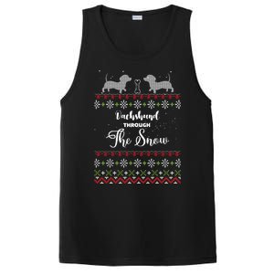 Funny Dachshund Through The Snow Gift PosiCharge Competitor Tank