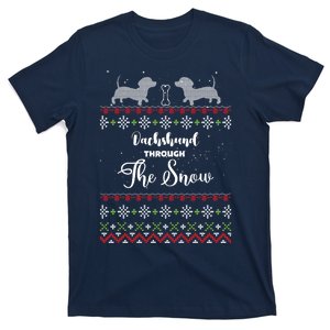 Funny Dachshund Through The Snow Gift T-Shirt