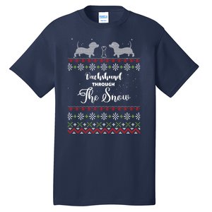 Funny Dachshund Through The Snow Gift Tall T-Shirt