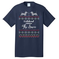 Funny Dachshund Through The Snow Gift Tall T-Shirt