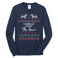 Funny Dachshund Through The Snow Gift Tall Long Sleeve T-Shirt