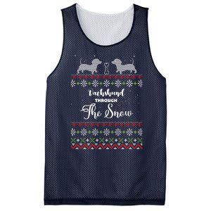 Funny Dachshund Through The Snow Gift Mesh Reversible Basketball Jersey Tank