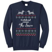 Funny Dachshund Through The Snow Gift Tall Sweatshirt