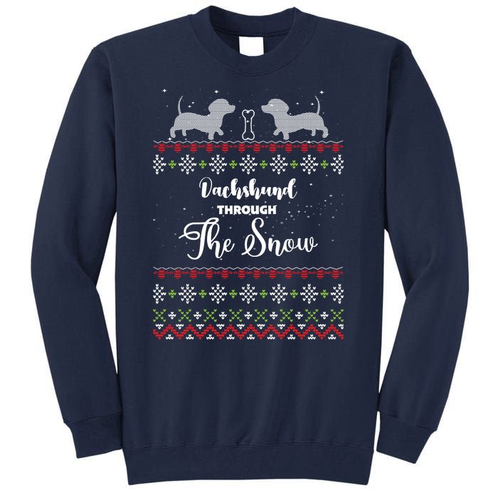 Funny Dachshund Through The Snow Gift Tall Sweatshirt