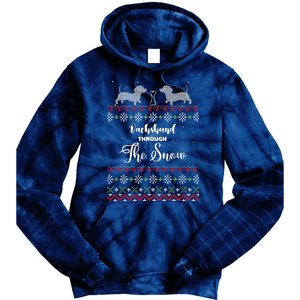 Funny Dachshund Through The Snow Gift Tie Dye Hoodie