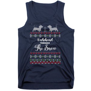 Funny Dachshund Through The Snow Gift Tank Top