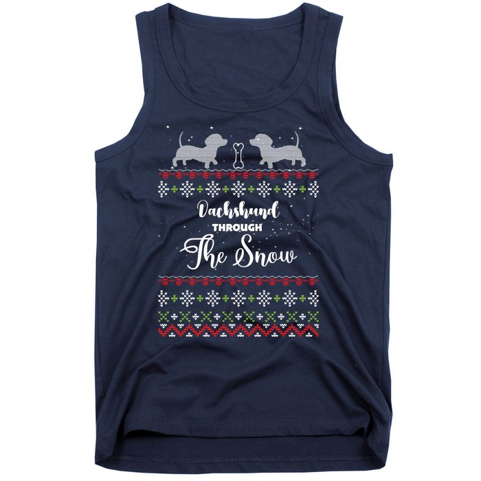 Funny Dachshund Through The Snow Gift Tank Top