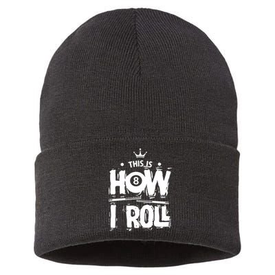 Father's Day This Is How I Roll Billiards Pool Player Gift For Dad Sustainable Knit Beanie