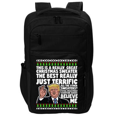 Funny Donald Trump Ugly Christmas Sweater Parody Speech Great Gift Impact Tech Backpack