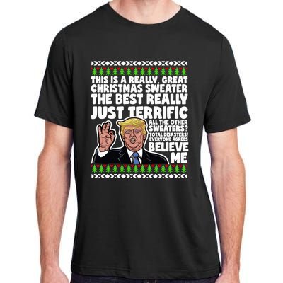 Funny Donald Trump Ugly Christmas Sweater Parody Speech Great Gift Adult ChromaSoft Performance T-Shirt