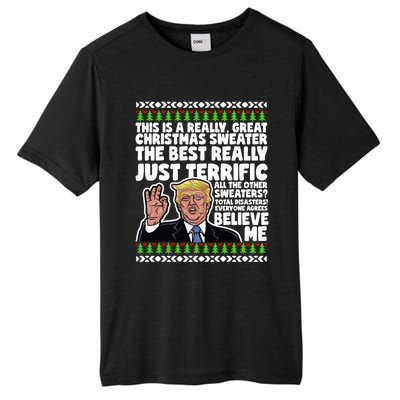 Funny Donald Trump Ugly Christmas Sweater Parody Speech Great Gift Tall Fusion ChromaSoft Performance T-Shirt