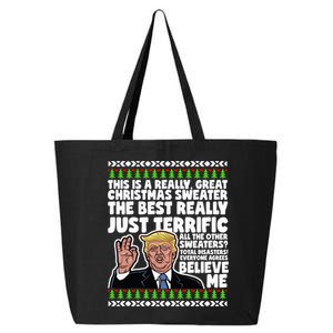 Funny Donald Trump Ugly Christmas Sweater Parody Speech Great Gift 25L Jumbo Tote