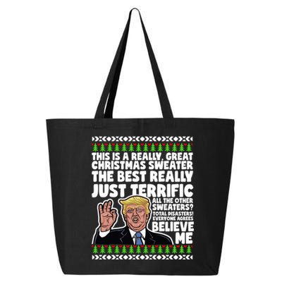 Funny Donald Trump Ugly Christmas Sweater Parody Speech Great Gift 25L Jumbo Tote