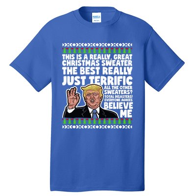 Funny Donald Trump Ugly Christmas Sweater Parody Speech Great Gift Tall T-Shirt