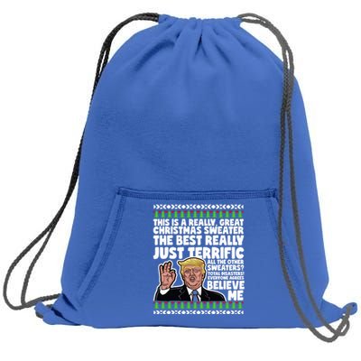 Funny Donald Trump Ugly Christmas Sweater Parody Speech Great Gift Sweatshirt Cinch Pack Bag