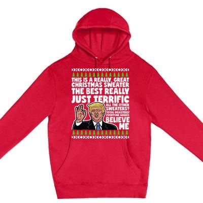 Funny Donald Trump Ugly Christmas Sweater Parody Speech Great Gift Premium Pullover Hoodie