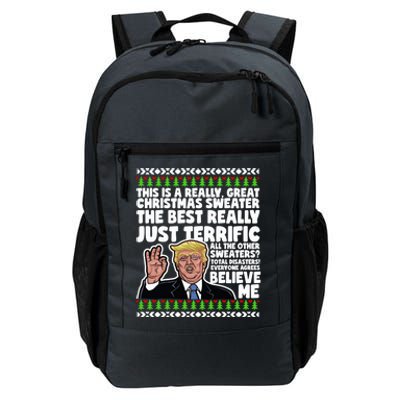 Funny Donald Trump Ugly Christmas Sweater Parody Speech Great Gift Daily Commute Backpack