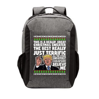 Funny Donald Trump Ugly Christmas Sweater Parody Speech Great Gift Vector Backpack