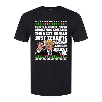 Funny Donald Trump Ugly Christmas Sweater Parody Speech Great Gift Softstyle CVC T-Shirt