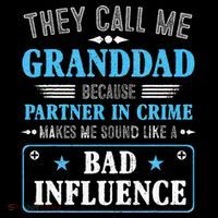 Fathers Day They Call Me Granddad Because Partner In Crime 7-Panel Snapback Hat