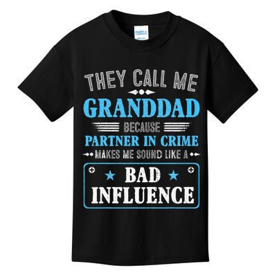 Fathers Day They Call Me Granddad Because Partner In Crime Kids T-Shirt