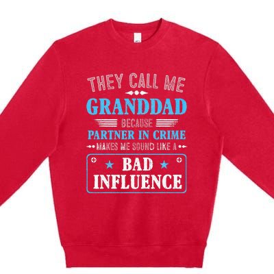 Fathers Day They Call Me Granddad Because Partner In Crime Premium Crewneck Sweatshirt