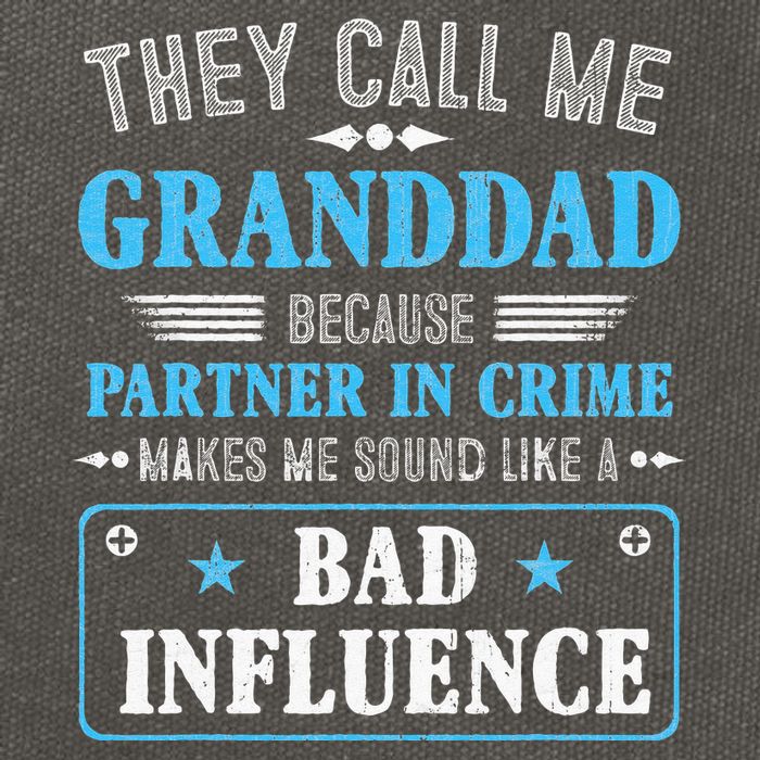 Fathers Day They Call Me Granddad Because Partner In Crime Cotton Canvas Backpack