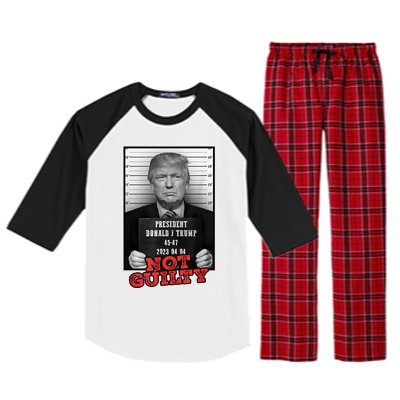 Funny Donald Trump Not Guilty Mug Shot Raglan Sleeve Pajama Set