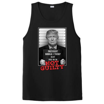 Funny Donald Trump Not Guilty Mug Shot PosiCharge Competitor Tank