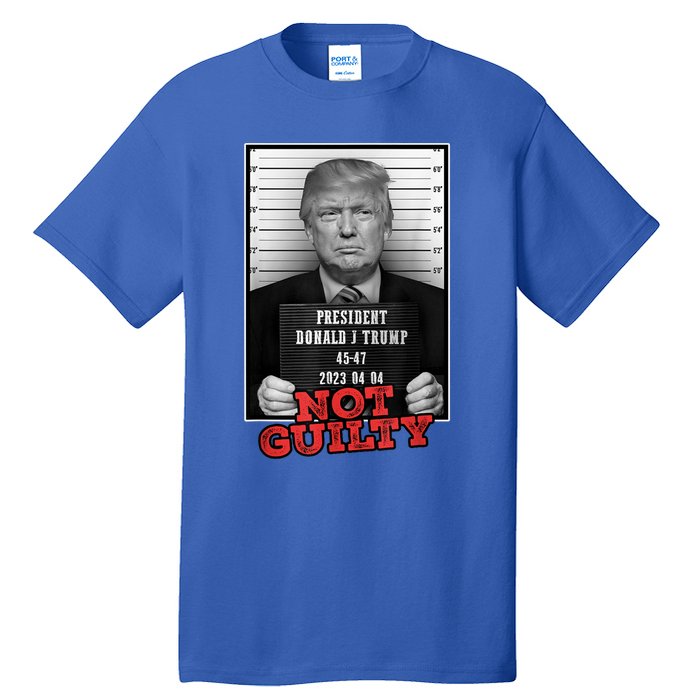 Funny Donald Trump Not Guilty Mug Shot Tall T-Shirt