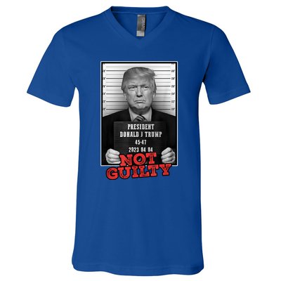 Funny Donald Trump Not Guilty Mug Shot V-Neck T-Shirt