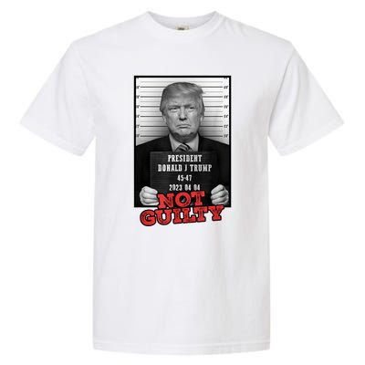 Funny Donald Trump Not Guilty Mug Shot Garment-Dyed Heavyweight T-Shirt