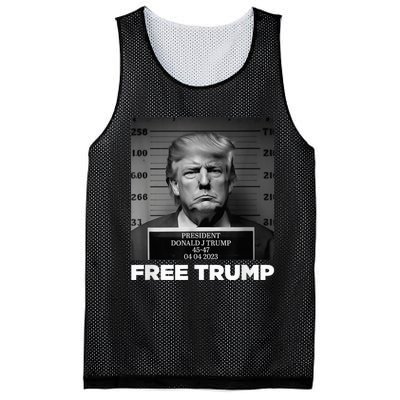 Free Donald Trump Mugshot Mesh Reversible Basketball Jersey Tank