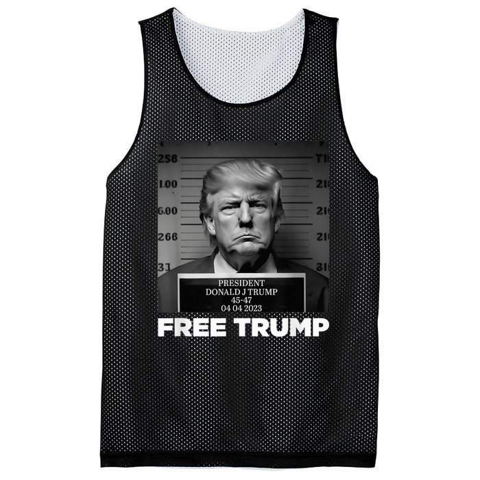 Free Donald Trump Mugshot Mesh Reversible Basketball Jersey Tank