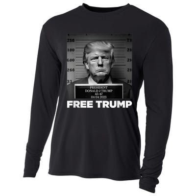 Free Donald Trump Mugshot Cooling Performance Long Sleeve Crew