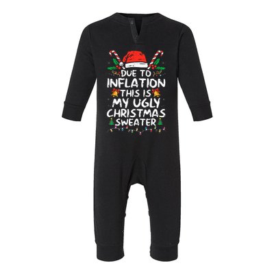 Funny Due To Inflation Ugly Christmas Sweaters For Infant Fleece One Piece