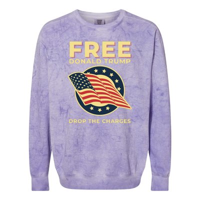 Free Donald Trump MAGA Conservative Colorblast Crewneck Sweatshirt