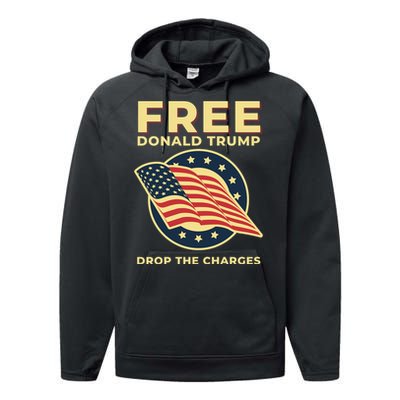 Free Donald Trump MAGA Conservative Performance Fleece Hoodie