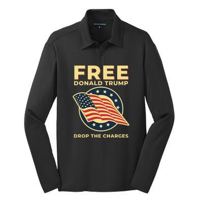 Free Donald Trump MAGA Conservative Silk Touch Performance Long Sleeve Polo