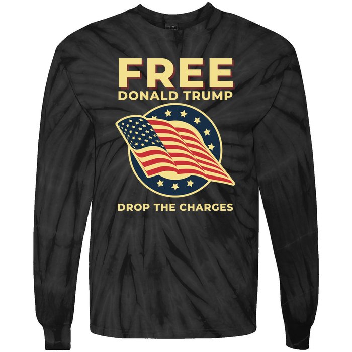 Free Donald Trump MAGA Conservative Tie-Dye Long Sleeve Shirt