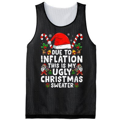 Funny Due To Inflation This Is My Ugly Sweater For Christmas Mesh Reversible Basketball Jersey Tank