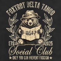 Foxtrot Delta Tango Social Club Only You Can Prevent Fascism Gift Adult Drive Performance Visor