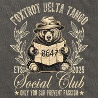 Foxtrot Delta Tango Social Club Only You Can Prevent Fascism Gift Cotton Canvas Backpack