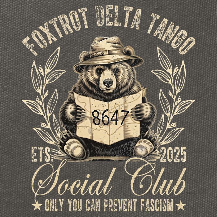 Foxtrot Delta Tango Social Club Only You Can Prevent Fascism Gift Cotton Canvas Backpack