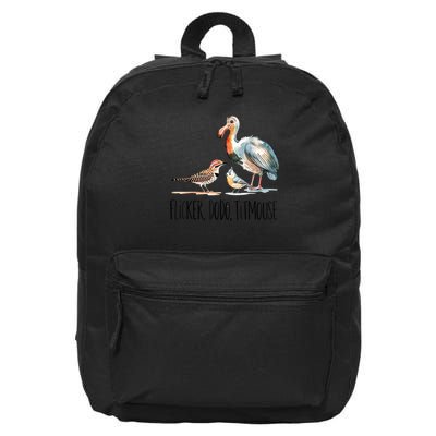 Flicker Dodo Titmouse Apparel Bird Nerd Wildlife Bird Lover  16 in Basic Backpack